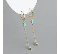 Orecchini, S925 Argento Sterling Blu Turchese Marquise Strass Nappa Zirconi Ipoallergenici Orecchini A Cerniera Dorati Abbraccio Cerchio Anello Infinito Gioielli Per Donne Uomini Ragazze Festa Spos