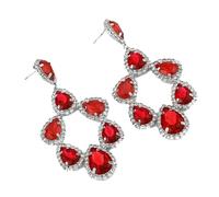 Orecchini scintillanti a goccia trafitto triplo cristallo ciondola gioielli goccia orecchini a goccia con strass per le donne gioielli di lusso minimalista orecchio da sposa, Misura unica, come