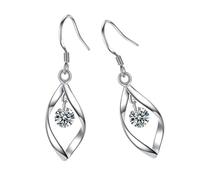 Orecchini scintillanti con perle rotanti e zirconi, eleganti ganci per orecchie pendenti progettati per donne moderne che cercano eleganza ganci per le orecchie resistenti alle allergie, 1, Metallo