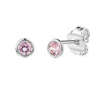 Orecchini Scout in argento sterling 925/- rodiato con 2 cristalli rosa