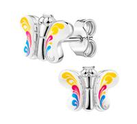 Orecchini Scout in argento sterling 925/- rodiato farfalla smaltata colorata