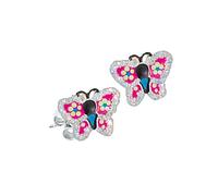 Orecchini Scout in argento sterling 925/- rodiato farfalle smaltate rosa