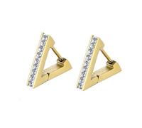 Orecchini semplici da donna, in argento, a forma di triangolo/quadrato/rombo con zirconia cubica, gioielli di fidanzamento alla moda, Style 7, Acciaio inossidabile, Zirconia cubica
