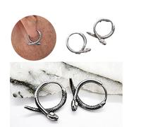 Orecchini serpente a cerchio da uomo in acciaio inox cerchietti lobo per donna
