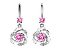 Orecchini Serpente Oro di diamanti temperamento per le donne orecchini lunghi orecchini (Pink, One Size)