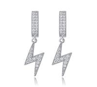Orecchini set densamente fulmini in oro 14K, orecchini a sospensione moissanita, un regalo radioso per anniversari o momenti che vale la pena ricordare
