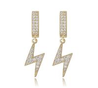Orecchini set densamente fulmini in oro 14K, orecchini a sospensione moissanita, un regalo radioso per anniversari o momenti che vale la pena ricordare