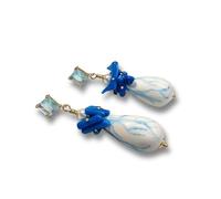 Orecchini Siciliani con Ceramiche Corallo Artigianali, Hand Made in Sicily by Petra d’amuri (Turchese)