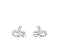 Orecchini Silber 925 Vintage, Ohrringe Damen Set Silber Schlange mit Rundschliff Weiß Zirconia