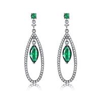 Orecchini smeraldi penzolanti per donne pure gioielleria di gioielli Orecchini per gocce di gioielli per la festa della mamma
