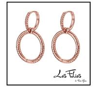 Orecchini Snake a doppio Cerchio rosè in argento 925 - Les Folies