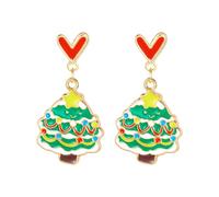 Orecchini sofisticati orecchini pendenti a tema natalizio orecchini antichi in lega texture per amanti della moda accessori per le vacanze, One Size, come descritto, come descritto