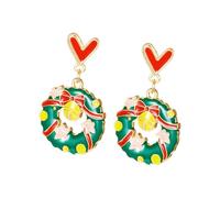 Orecchini sofisticati orecchini pendenti a tema natalizio orecchini antichi in lega texture per amanti della moda accessori per le vacanze, Misura unica, come descritto, come descritto