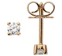 Orecchini Solitario Orecchini Con 2 Diamanti Brillanti 585 Oro Rosso
