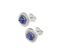 Orecchini Sovrani da donna della collezione Luce. Orecchini in argento 925 con cubic zirconia e zircone zaffiro, il gioiello ha la misura di: cm 1. La referenza è: J8619