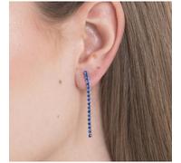 ORECCHINI TENNIS DONNA IN ACCIAIO CON ZIRCONI BLU