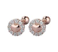 Orecchini Teschio Argento 925 Amore Filettato Orecchini Femminile Personalità Orecchio Chiodo Semplice Vento Cento Con Orecchio Gioielli Femminili Post Cerchi, Taglia unica, Rame, Nessuna pietra