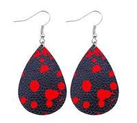 Orecchini Teschio Ragno Strega Orecchini in Pelle a Goccia 1 Paio di Orecchini con Sfondo Nero + Macchia di Sangue rossoDurability