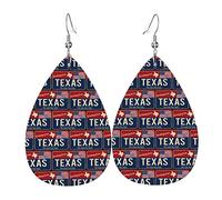 Orecchini Texas Usa State Flag Map Red Blue Ciondolo Orecchio Decorazioni Pendenti Vintage Orecchiniin Pelle Per Donne Feste Ragazze