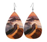 Orecchini The Great Wall Patterned Orecchini In Pelle Penzolare Goccia Orecchino In Pelle Per Donne Cosplay Ragazze