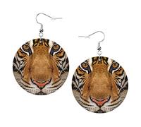 Orecchini tigre Fiori cavalli Orecchini in pelle a forma rotonda Orecchini pendenti leggeri da donna Gioielli perfetti da indossare tutti i giorni