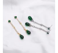 Orecchini Titanic Con Cristallo Verde E Zirconia Cubica 5A In Oro O Argento