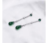 Orecchini Titanic Con Cristallo Verde E Zirconia Cubica 5A In Oro O Argento