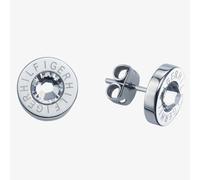 Orecchini Tommy Hilfiger con logo rotondo in cristallo trasparente 2700259