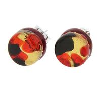 Orecchini Tondi Riflessi Veneziani - Nero Rosso