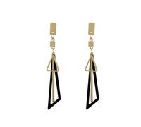 Orecchini triangolo geometrico d oro con accenti verdi pendenti eleganti realizzati in lega alta gioielleria leggeri e versatili regalo perfetto per le occasioni collezione MiarDi decorativi casual do