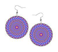 Orecchini Trippy Boho Mandalas Orecchini in pelle a forma rotonda Leggeri pendenti Gioielli da donna per ragazze, perfetti da indossare tutti i giorni