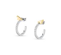 Orecchini TRUSSARDI donna T-Logo cerchietto strass