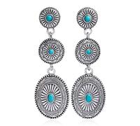 Orecchini turchesi occidentali per le donne oro stile mucca abiti country concerto abbigliamento accessori, Zinco, Nessuna pietra preziosa