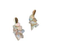 Orecchini unici a forma di conchiglia irregolare, realizzati a mano in conchiglia naturale, gioielli artistici di nicchia per le donne