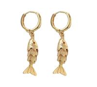 Orecchini unici a forma di pesce che simboleggiano vigore e agilità, robusti anelli pendenti in rame per un uso confortevole e leggero, Misura unica, come descritto, come descritto