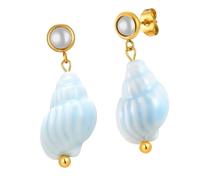 Orecchini unici in ceramica di ispirazione marina in acciaio inox ciondola gioielli per ragazze donne allergiche regalo coreano colorato Shell orecchini, Misura unica, come descritto, come descritto