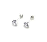 Orecchini unisex con zircone cubico effetto diamante, per donne, uomini, bambini, taglio brillante rotondo, retro a farfalla, ipoallergenici, orecchini classici solitari 7 mm, 5 mm, 3 mm, in