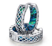 Orecchini Uomo Cerchio Orecchino Viking Uomo 925 Argento Celtico Vichinghi Rune Orecchini Gioielli Nordici per Donna Ipoallergenico Orecchino