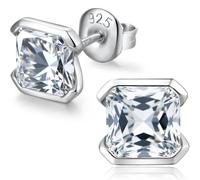 Orecchini Uomo Donna Diamanti Zirconi Argento Diamante Orecchino Uomo Donna Zirconi Argento 18K Oro Placcata Orecchini E769-7