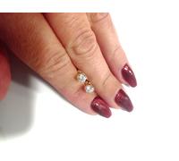 ORECCHINI UOMO DONNA LOBO ORO GIALLO 750 18KT PUNTO LUCE ZIRCONE TAGL. DIAMANTE