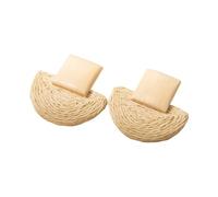 Orecchini ventilati con erba in sisal per studenti, piano consapevole dell'ambiente, delicati dettagli artigianali per gli appassionati di moda orecchini in sisal, semicircle, come descritto, come