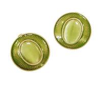 Orecchini verdi per la donna, Design ellittico con motivi per intaglio in pietra, perfetti per l'usura quotidiana, Regalo