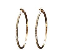 Orecchini veri per ragazze per donne Full Dangle Round Hoop Earrings For Her orecchini catena argento 925, Taglia unica, Metallo, Nessuna pietra preziosa