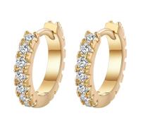 Orecchini versatili con zirconia geometrica: puro rame galvanizzato con oro 14 carati. Un regalo dal design unico per le donne