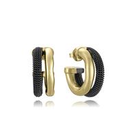 Orecchini Viceroy Donna Acciaio IP Dorato E Nero 14347E01020 - Design Bicolore