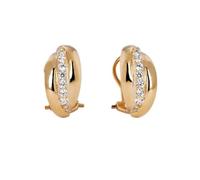 Orecchini Vidal & Vidal semiluna spessi rifiniti in oro 18k e zirconi G4019
