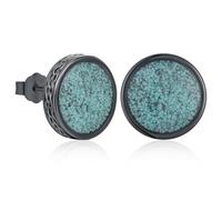 Orecchini Viking, Orecchini Turchese in Argento Sterling S925 Orecchini a bottone punk gotici con nodo celtico nero Ipoallergenico Regali di Gioielli per uomo e donne