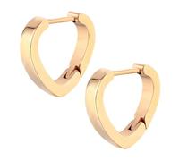 Orecchini vintage a cerchio in argento da donna vintage in acciaio inox a forma di cuore 12 x 3 mm per San Valentino gioielli, Acier inoxydable en forme de cœur, Acciaio inossidabile, Nessuna pietra