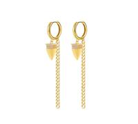 Orecchini vintage a cerchio oro zircone cubico catena pendente 15 x 16 mm per donna compleanno gioielli, Chaîne pendante en zircone cubique de forme ronde, Rame, Zirconia cubica