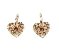 Orecchini vintage con diamanti a forma di cuore marrone Design con design a forma di cuore Set di diamanti con design minimalista regalo per amici o mogli di sesso femminile